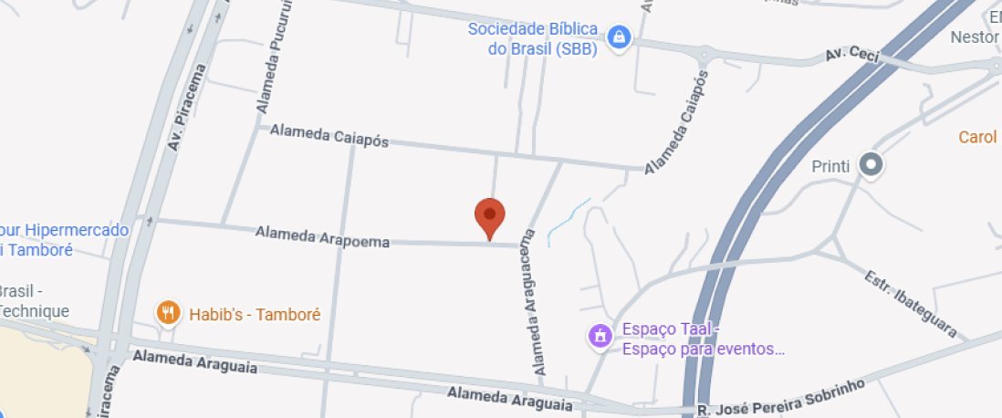 Mapa: Alameda Arapoema, 629, Tamboré, Barueri - SP